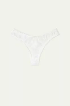 Tezenis High-Cut Gathered Lace Brazilian Panties -Outlet Tops Store 1SB1567001 F