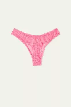 Tezenis High-Cut Gathered Lace Brazilian Panties -Outlet Tops Store 1SB1567282V F