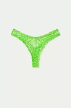 Tezenis High-Cut Gathered Lace Brazilian Panties -Outlet Tops Store 1SB1567308V F