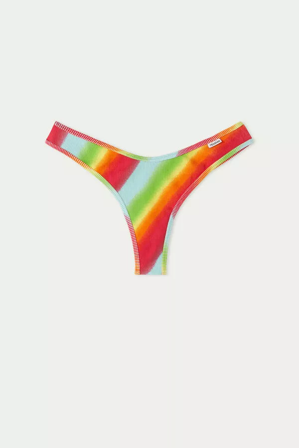 Tezenis High-Cut Ribbed Brazilian Panties With Logo 5 Tezenis High-Cut Ribbed Brazilian Panties With Logo - Image 5