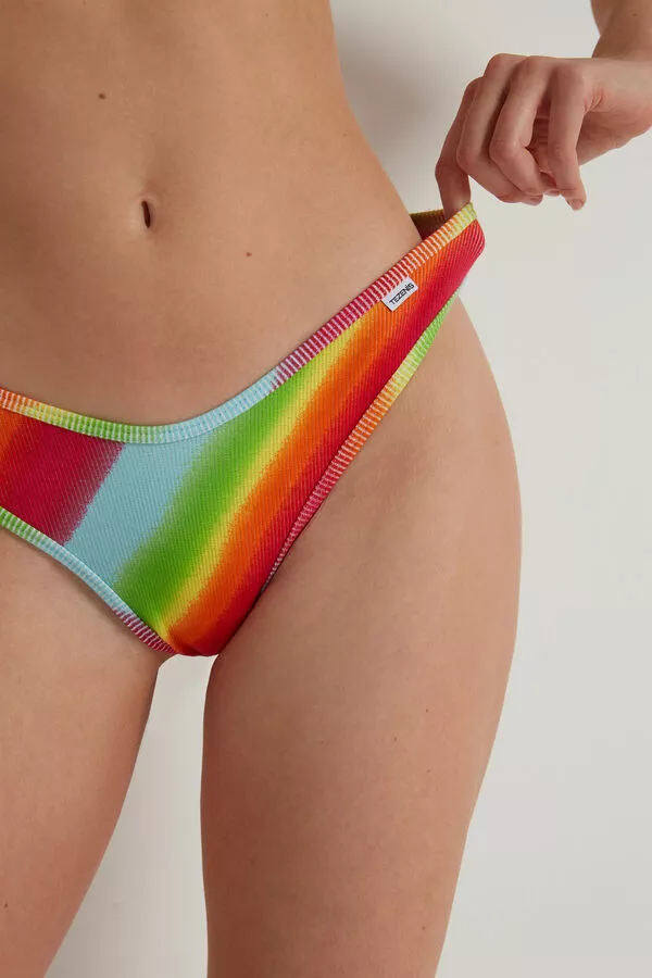 Tezenis High-Cut Ribbed Brazilian Panties With Logo 3 Tezenis High-Cut Ribbed Brazilian Panties With Logo - Image 3