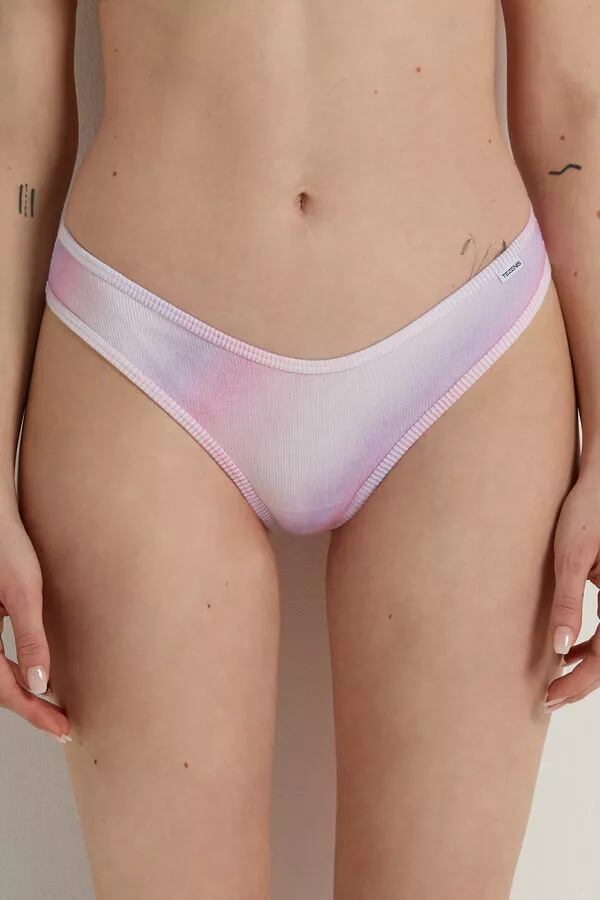 Tezenis High-Cut Ribbed Brazilian Panties With Logo 1 Tezenis High-Cut Ribbed Brazilian Panties With Logo