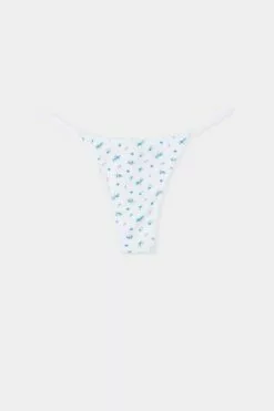 Tezenis High-Waisted Printed Cotton Brazilian String Panties -Outlet Tops Store 1SB1635639V F