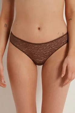 Tezenis Recycled Lace Laser-Cut Microfiber Brazilian Panties