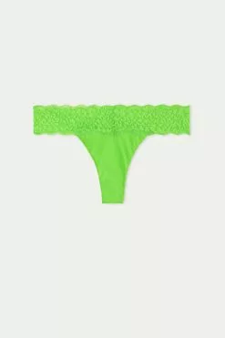 Tezenis Recycled Cotton And Lace Brazilian Panties -Outlet Tops Store 1SB5060308V F