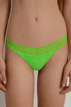 Tezenis Recycled Cotton And Lace Brazilian Panties