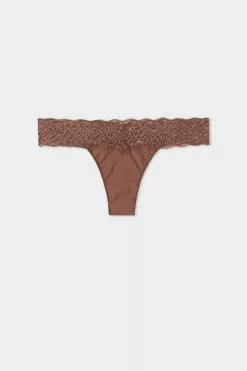 Tezenis Recycled Cotton And Lace Brazilian Panties -Outlet Tops Store 1SB5060633V F