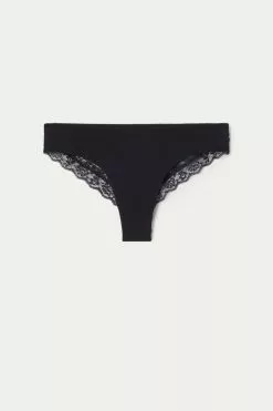 Tezenis Laser-Cut Cotton Recycled Lace Brazilian Panties -Outlet Tops Store 1SB5060V019 F