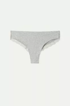 Tezenis Laser-Cut Cotton Recycled Lace Brazilian Panties -Outlet Tops Store 1SB5060V031 F