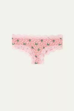 Tezenis Printed Microfiber And Lace Hipster Brazilian -Outlet Tops Store 1SC1095T297V F