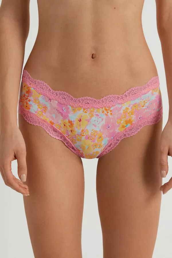 Tezenis Printed Microfiber And Lace Hipster Brazilian 1 Tezenis Printed Microfiber And Lace Hipster Brazilian