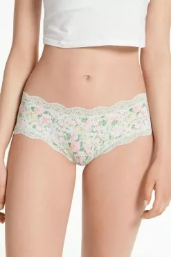 Tezenis Printed Microfiber And Lace Hipster Brazilian
