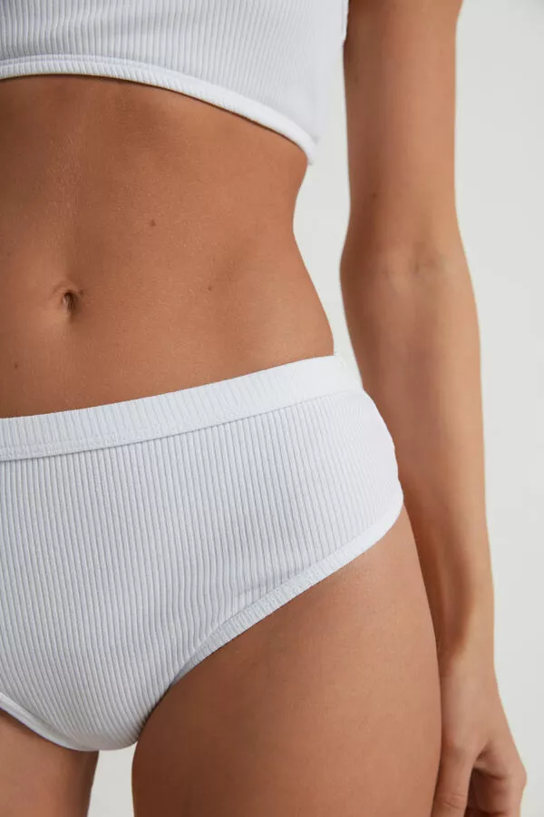 Tezenis Spring Rib High Rise Cotton Brazilian Hipsters 4 Tezenis Spring Rib High Rise Cotton Brazilian Hipsters - Image 4