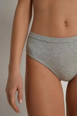Tezenis Spring Rib High Rise Cotton Brazilian Hipsters -Outlet Tops Store 1SC1556031 DT1W