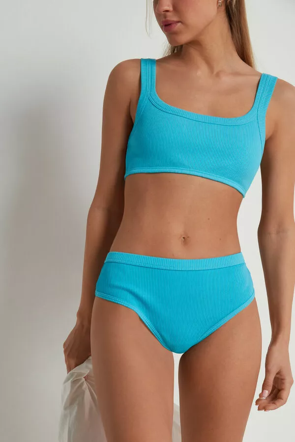 Tezenis Spring Rib High Rise Cotton Brazilian Hipsters 3 Tezenis Spring Rib High Rise Cotton Brazilian Hipsters - Image 3