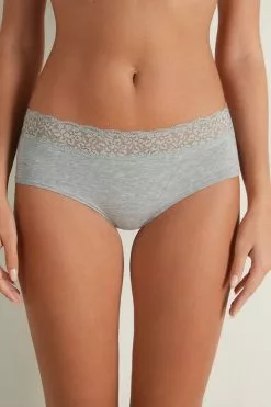 Tezenis Recycled Cotton And Lace Boyshorts