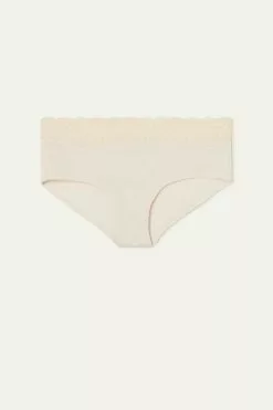 Tezenis Recycled Cotton And Lace Boyshorts -Outlet Tops Store 1SC50603106 F