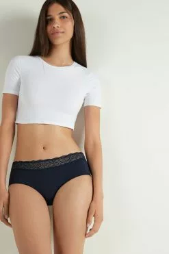 Tezenis Recycled Cotton And Lace Boyshorts -Outlet Tops Store 1SC5060624T M