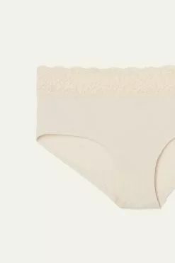 Tezenis Recycled Cotton And Lace Boyshorts -Outlet Tops Store 1SC5060 3106 D1