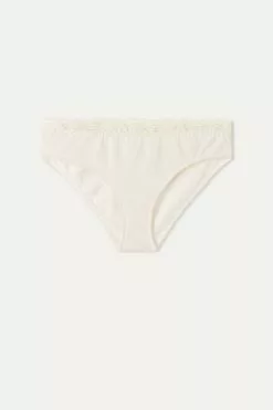 Tezenis Cotton And Recycled Lace Scalloped Trim Panties -Outlet Tops Store 1SN50603106 F