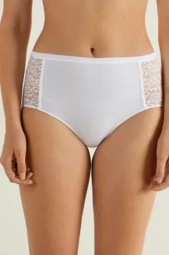 Tezenis Recycled Cotton And Lace High-Leg Panties