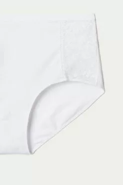 Tezenis Recycled Cotton And Lace High-Leg Panties -Outlet Tops Store 1SN5060E 001 D1