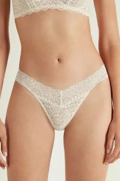 Tezenis Recycled Lace High-Cut Thong