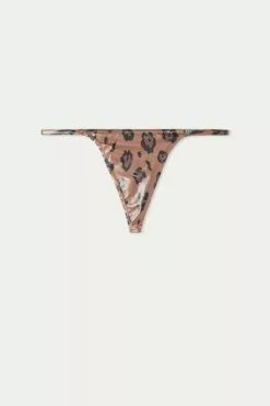 Tezenis Brown Leopard High-Cut String Thong -Outlet Tops Store 1SP1563292V F