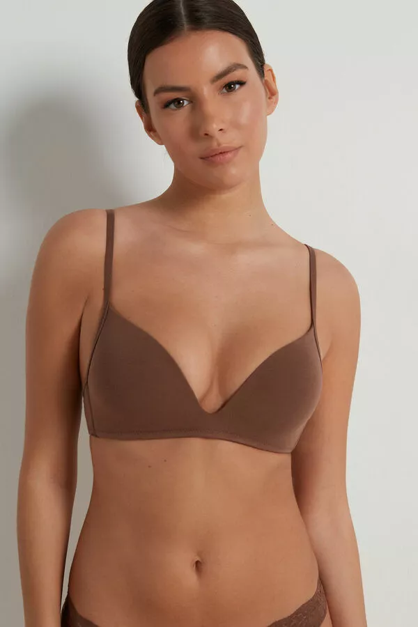 Tezenis London Non-Wired Padded Triangle Bralette In Cotton 1 Tezenis London Non-Wired Padded Triangle Bralette In Cotton