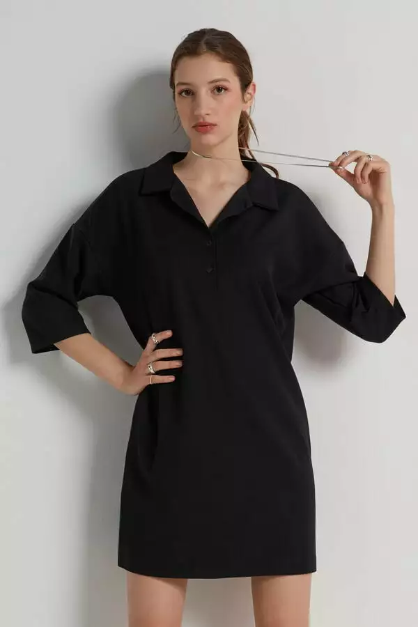 Tezenis Twill 3/4 Sleeve Dress 3 Tezenis Twill 3/4 Sleeve Dress - Image 3