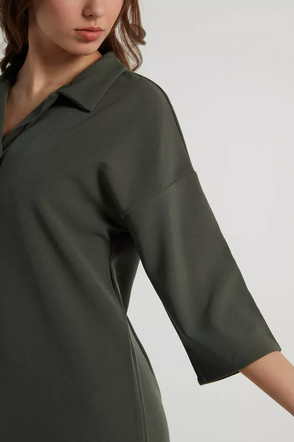 Tezenis Twill 3/4 Sleeve Dress 4 Tezenis Twill 3/4 Sleeve Dress - Image 4