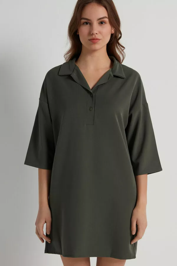 Tezenis Twill 3/4 Sleeve Dress 1 Tezenis Twill 3/4 Sleeve Dress