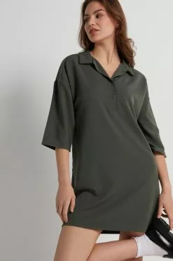 Tezenis Twill 3/4 Sleeve Dress 7 Tezenis Twill 3/4 Sleeve Dress -Outlet Tops Store 1WA1156068V M