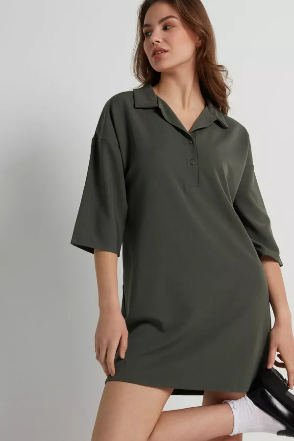 Tezenis Twill 3/4 Sleeve Dress 3 Tezenis Twill 3/4 Sleeve Dress - Image 3
