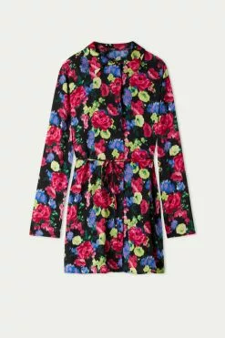 Tezenis Long Sleeve Viscose Cloth Shirtdress -Outlet Tops Store 1WA1162273V F