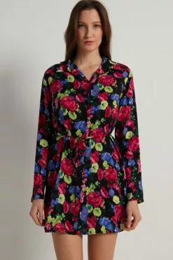 Tezenis Long Sleeve Viscose Cloth Shirtdress