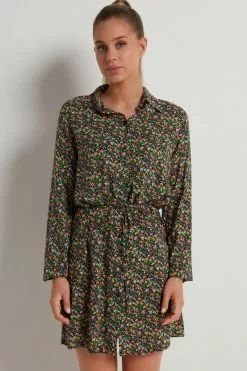 Tezenis Long Sleeve Viscose Cloth Shirtdress