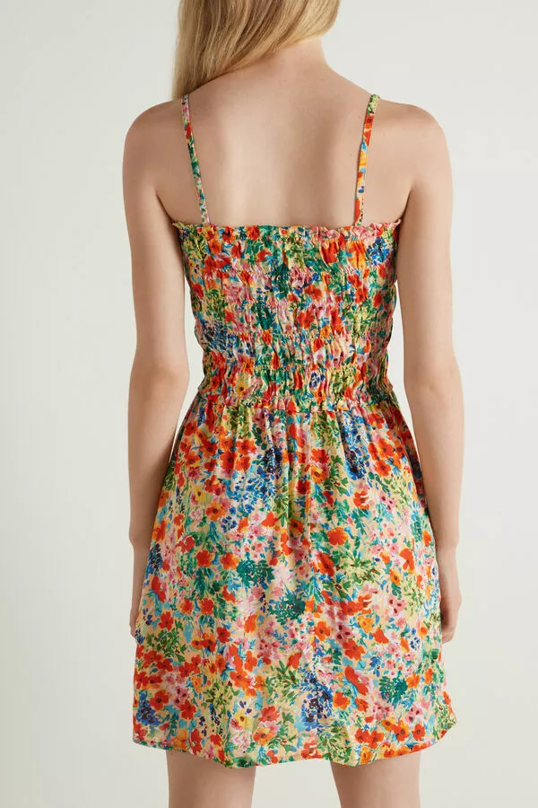 Tezenis Smocked Spaghetti Strap Mini Dress 2 Tezenis Smocked Spaghetti Strap Mini Dress - Image 2