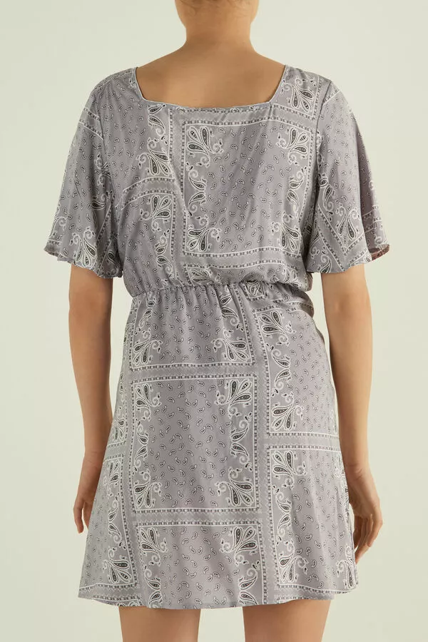 Tezenis Short Sleeve Cloth Mini Dress With Knot 2 Tezenis Short Sleeve Cloth Mini Dress With Knot - Image 2