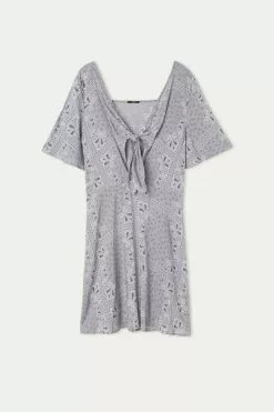 Tezenis Short Sleeve Cloth Mini Dress With Knot 9 Tezenis Short Sleeve Cloth Mini Dress With Knot -Outlet Tops Store 1WA1328836U F