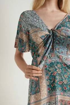 Tezenis Short Sleeve Cloth Mini Dress With Knot 8 Tezenis Short Sleeve Cloth Mini Dress With Knot -Outlet Tops Store 1WA1328845U DT1W