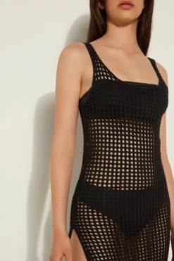 Tezenis Slit Long Dress In Mesh Crochet 8 Tezenis Slit Long Dress In Mesh Crochet -Outlet Tops Store 1WA1382019 DT1W