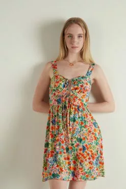 Tezenis Sleeveless Cloth Dress With Lacing -Outlet Tops Store 1WA1441847U M