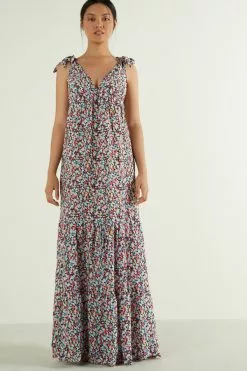 Tezenis Sleeveless Maxi Dress With Bows