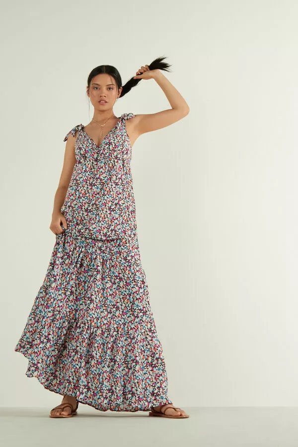 Tezenis Sleeveless Maxi Dress With Bows 2 Tezenis Sleeveless Maxi Dress With Bows - Image 2