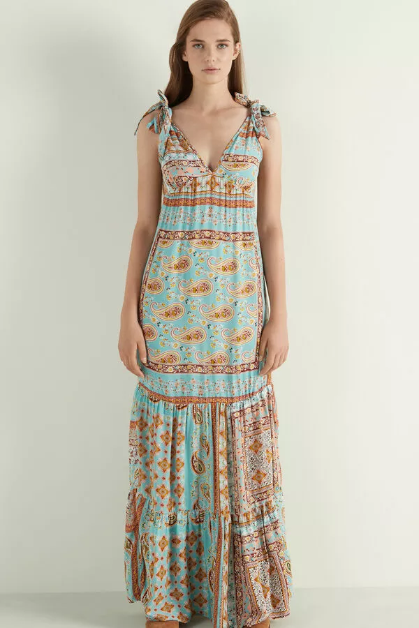 Tezenis Sleeveless Maxi Dress With Bows 1 Tezenis Sleeveless Maxi Dress With Bows