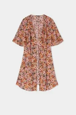 Tezenis Half-Sleeve Viscose Fabric Shirt Dress