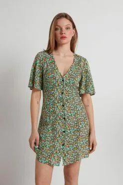 Tezenis Half-Sleeve Viscose Fabric Shirt Dress -Outlet Tops Store 1WA1655593V M