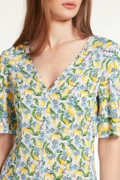 Tezenis Half-Sleeve Viscose Fabric Shirt Dress -Outlet Tops Store 1WA1655772V DT1W