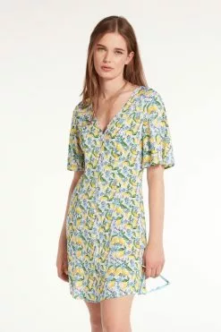 Tezenis Half-Sleeve Viscose Fabric Shirt Dress -Outlet Tops Store 1WA1655772V M